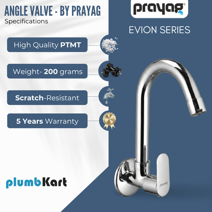 Sink Tap for Kitchen Wall Mount Foam Flow (Swing Tap) Brass - By Prayag