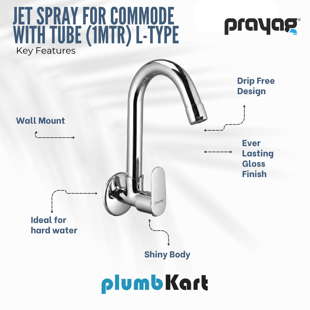 Sink Tap for Kitchen Wall Mount Foam Flow (Swing Tap) Brass - By Prayag