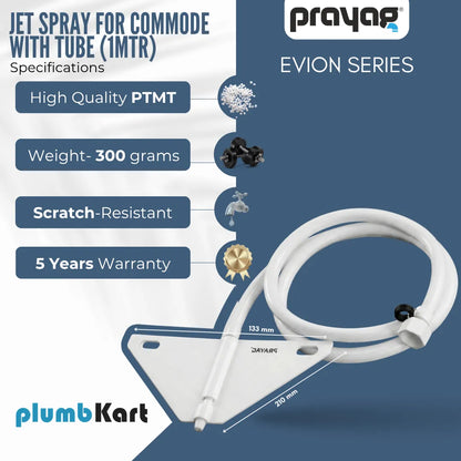 Jet Spray for Commode with Tube (1.5mtr) - By Prayag