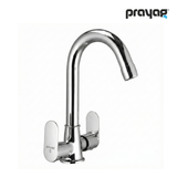 Wash Basin Mixer Tap (Hot & Cold) Foam Flow (Double Handle) Brass - By Prayag
