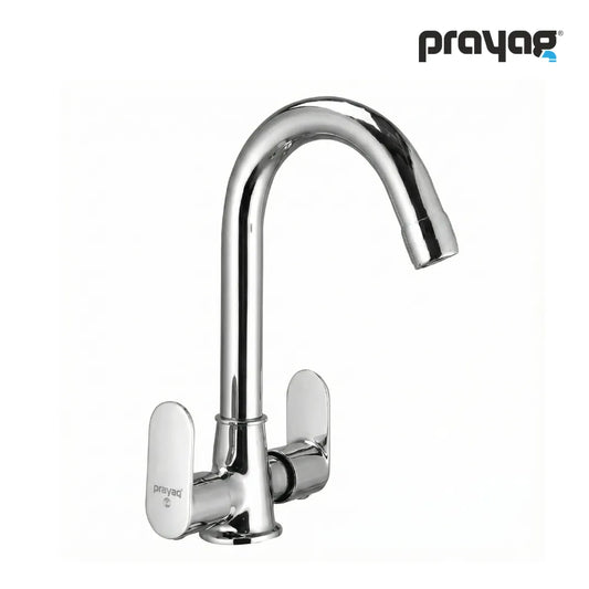 Wash Basin Mixer Tap (Hot & Cold) Foam Flow (Double Handle) Brass - By Prayag
