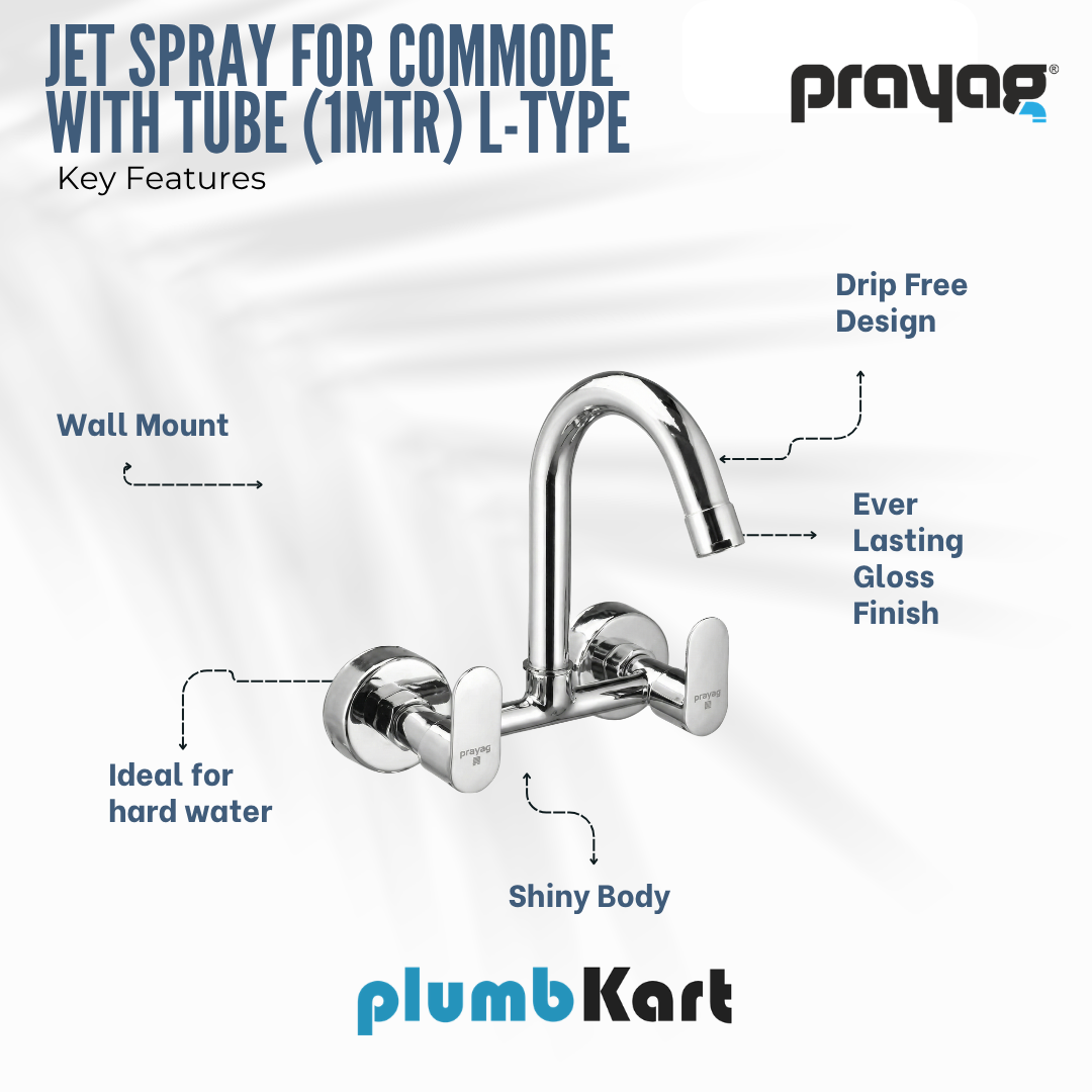 Sink Mixer Tap for Kitchen Wall Mount Foam Flow (Hot & Cold) Brass - By Prayag