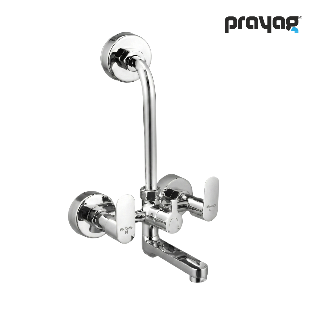 Wall Mixer Brass Tap with L Bend Pipe (Foam Flow) (Hot & Cold) - By Prayag