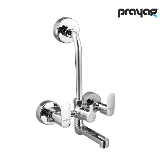 Wall Mixer Brass Tap with L Bend Pipe (Foam Flow) (Hot & Cold) - By Prayag