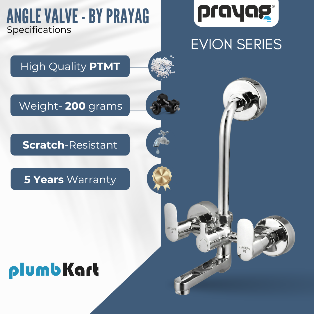 Wall Mixer Brass Tap with L Bend Pipe (Foam Flow) (Hot & Cold) - By Prayag