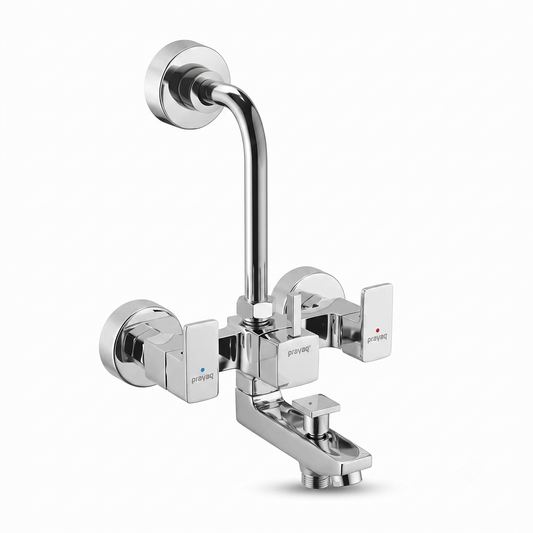 Wall Mixer 3 in 1 with Provision for Hand Shower & Head Shower Brass (Foam Flow) (Hot & Cold) - By Prayag