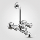 Wall Mixer 3 In 1 with Wall Flange (Provision For Over Head Shower & Hand Shower) Brass - By Prayag