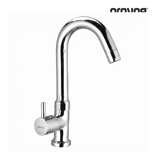 Prayag Brass Swan Neck Basin Tap Evian
