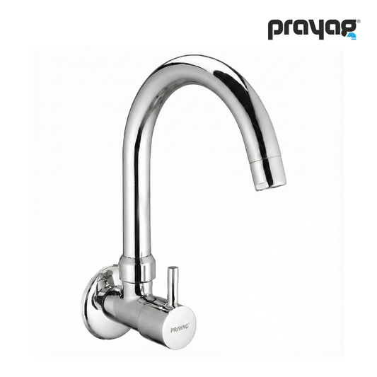 Sink Tap for Kitchen Wall Mount Foam Flow (Swing Tap) Brass - By Prayag