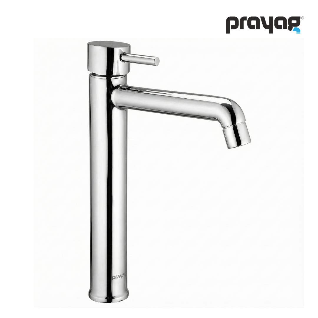Single Lever Basin Mixer Table Mount (Tall Body) Brass - By Prayag