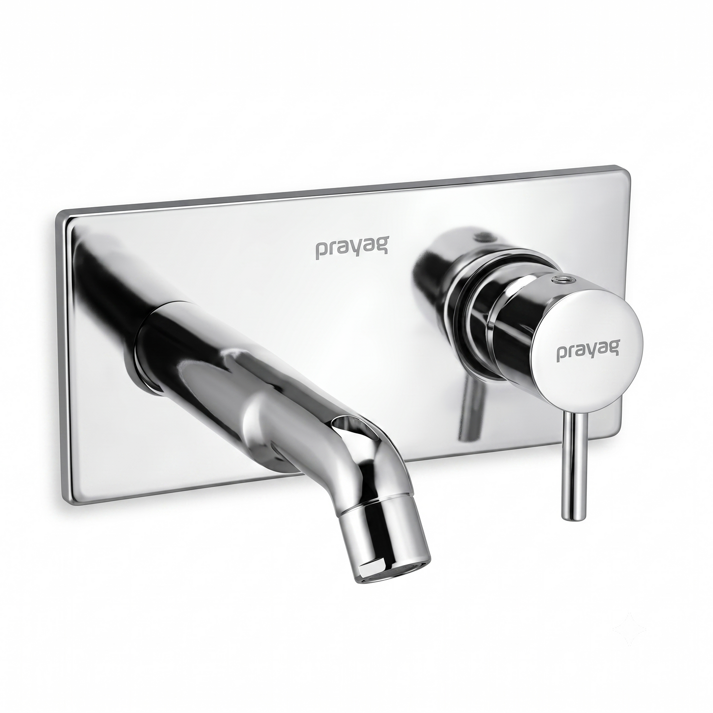 Single Lever Basin Mixer Wall Mount (Concealed) Brass - By Prayag