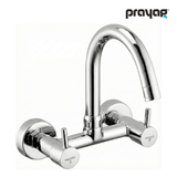 Sink Mixer Tap for Kitchen Wall Mount Foam Flow (Hot & Cold) Brass - By Prayag
