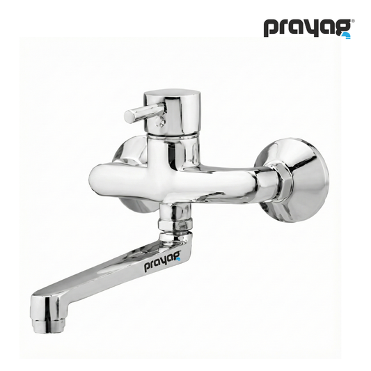 Single Lever Sink Mixer Wall Mount Swing Tap Brass - By Prayag