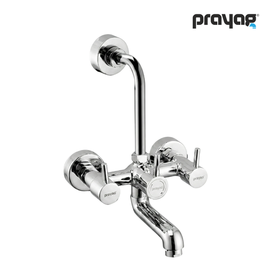Wall Mixer Brass Tap with L Bend Pipe (Foam Flow) (Hot & Cold) - By Prayag