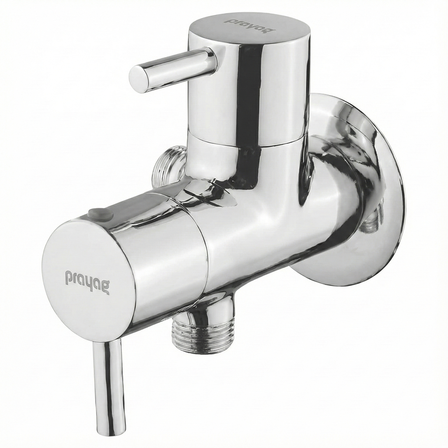 2-Way Angular Stop Tap with Wall Flange Brass - By Prayag