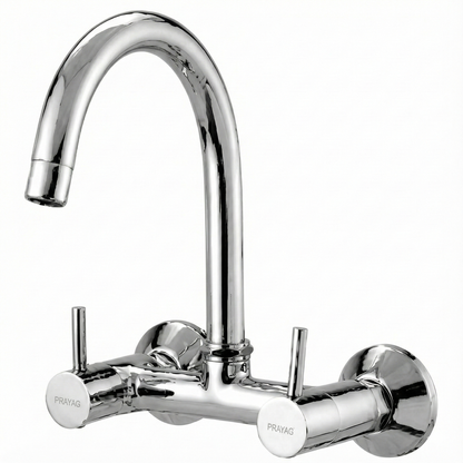 Prayag Brass Sink Mixer with Wall Flange Laguna