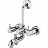 Wall Mixer 3 In 1 With Wall Flange (Provision For Over Head Shower & Hand Shower) Brass - By Prayag
