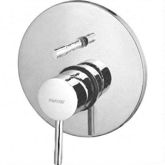 Single Lever Concealed Diverter 40mm (Complete Set Body + Plate) Brass - By Prayag