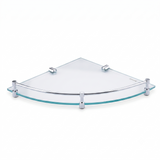 Corner Glass Shelf 300mm (Brass Bracket) Brass - By Prayag
