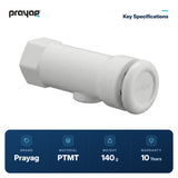 Push Tap Female Thread 15mm - Prayag key specifications: PTMT, 140 g, 10-year warranty