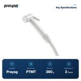 Health Faucet for Toilet with Tube (1mtr) + Hook - Prayag key specifications: PTMT, 380 g, 2-year warranty