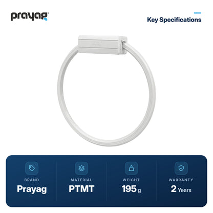 Towel Ring Round - Prayag key specifications: PTMT, 195 g, 2-year warranty