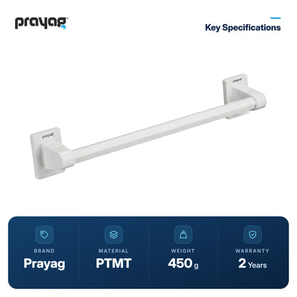 Towel Rod 24 inch (600mm) - Prayag key specifications: PTMT, 450 g, 2-year warranty