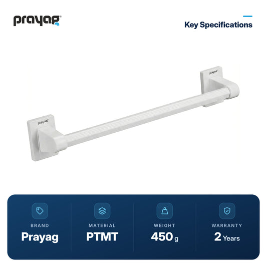 Towel Rod 24 inch (600mm) - Prayag key specifications: PTMT, 450 g, 2-year warranty