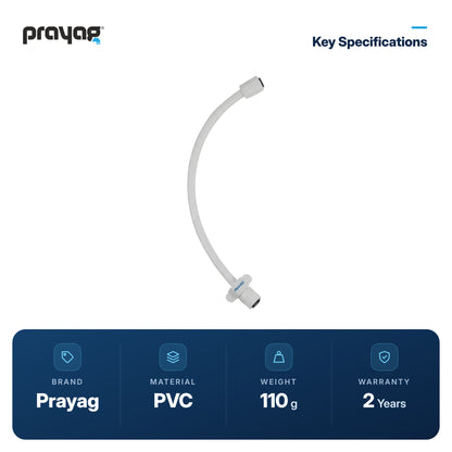 18 inch Connection Pipe with Nut, Collar Bush & Spanner (Pack of 2 Pcs) - Prayag key specifications: PVC, 110 g, 2-year warranty