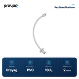 24 inch Connection Pipe with Nut, Collar Bush & Spanner (Pack of 2 Pcs) - Prayag key specifications: PVC, 130 g, 2-year warranty