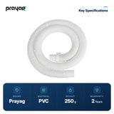 Washing Machine Pipe for Water Outlet 3mtr - Prayag key specifications: PVC, 250 g, 2-year warranty