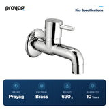 Bib Tap (Short Body) Brass - Prayag key specifications: Brass, 630 g, 10-year warranty