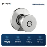 Concealed Flush Valve (Push Type) 25mm - Prayag key specifications: Brass, 1.02 kg, 10-year warranty