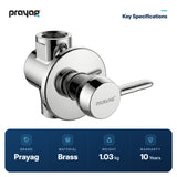 Concealed Flush Valve (Lever Type) 25mm - Prayag key specifications: Brass, 1.03 kg, 10-year warranty